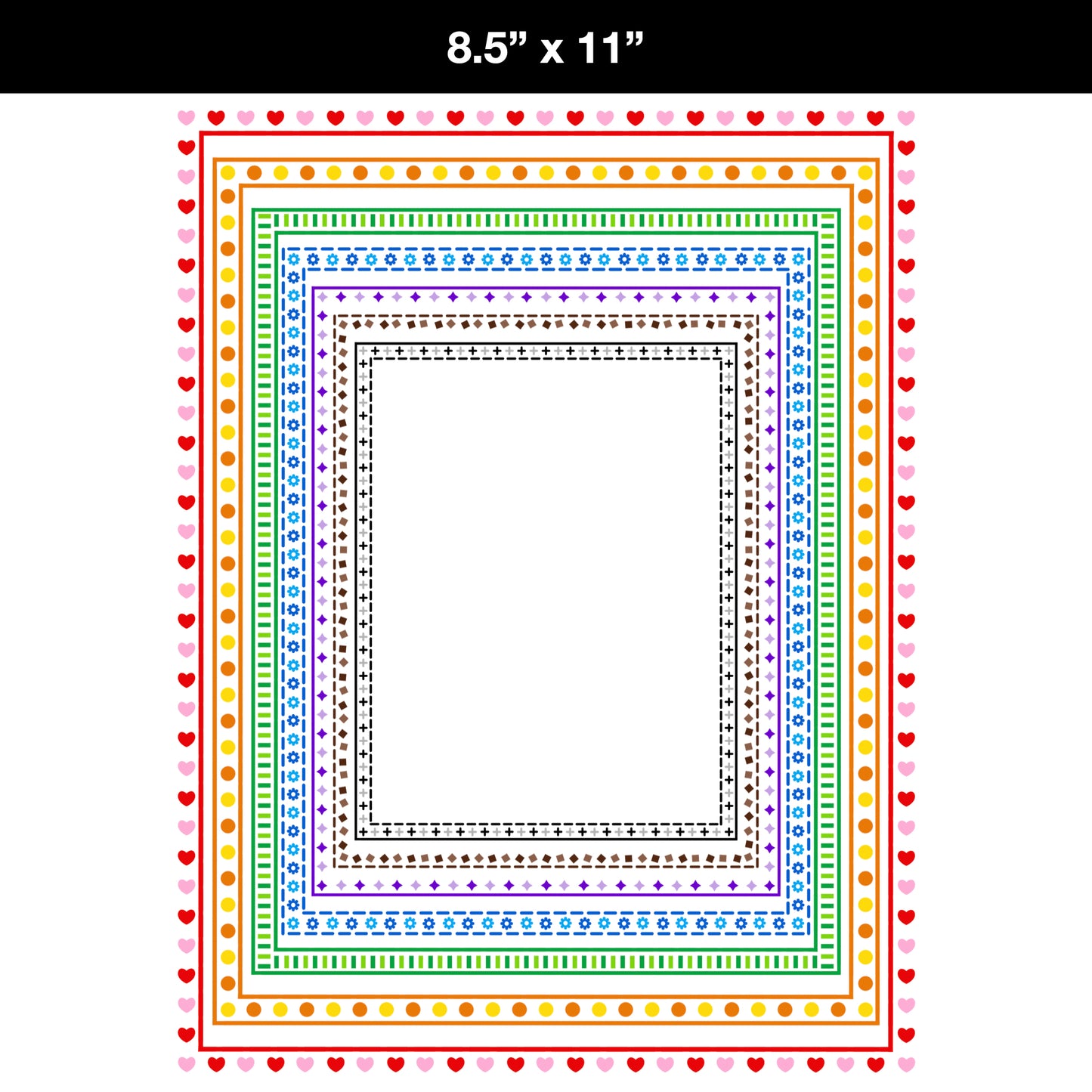 Border Clipart Set 66 - Colorful - Page Borders and Frames