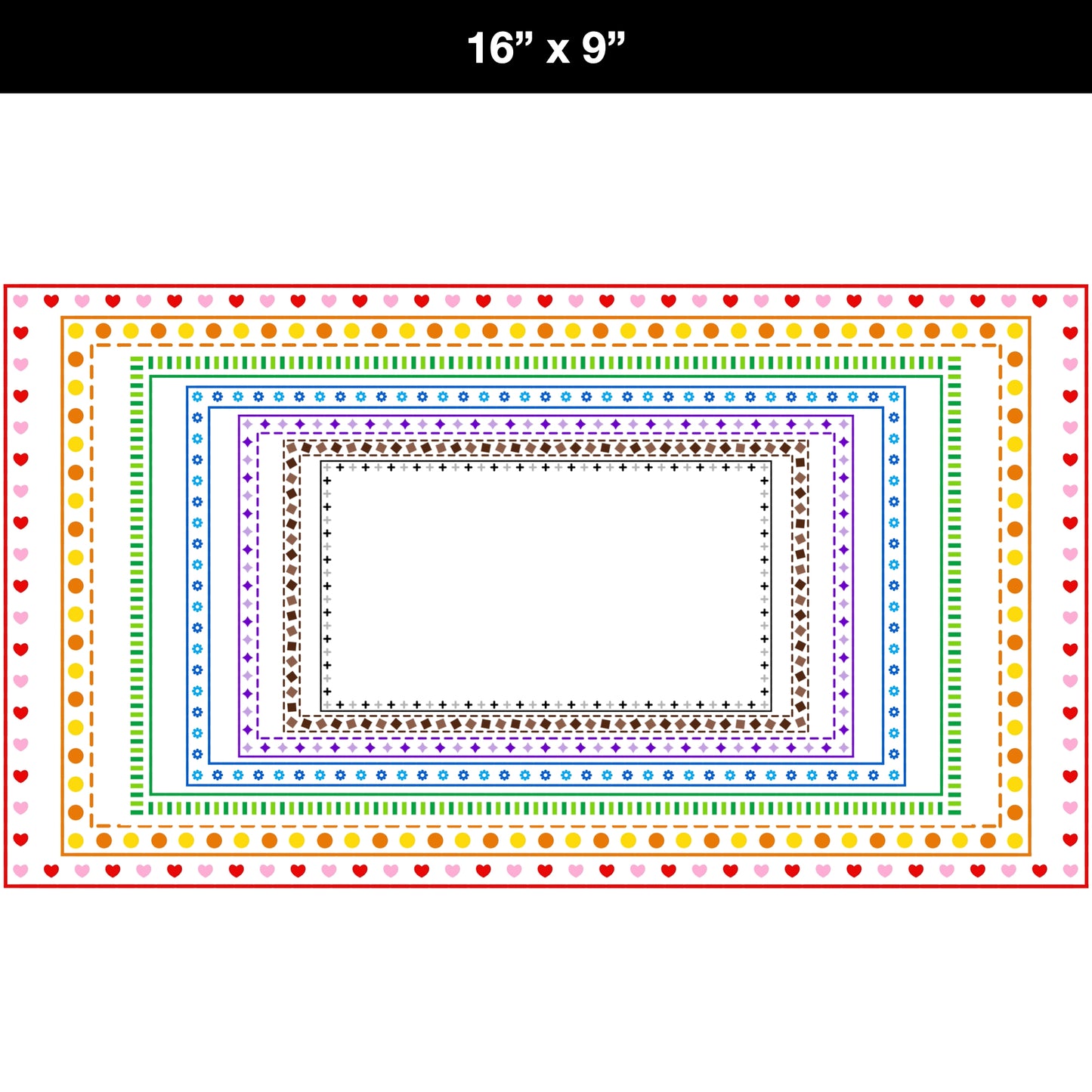 Widescreen Border Clipart Set 68 - Colorful - Google Slides and PowerPoint
