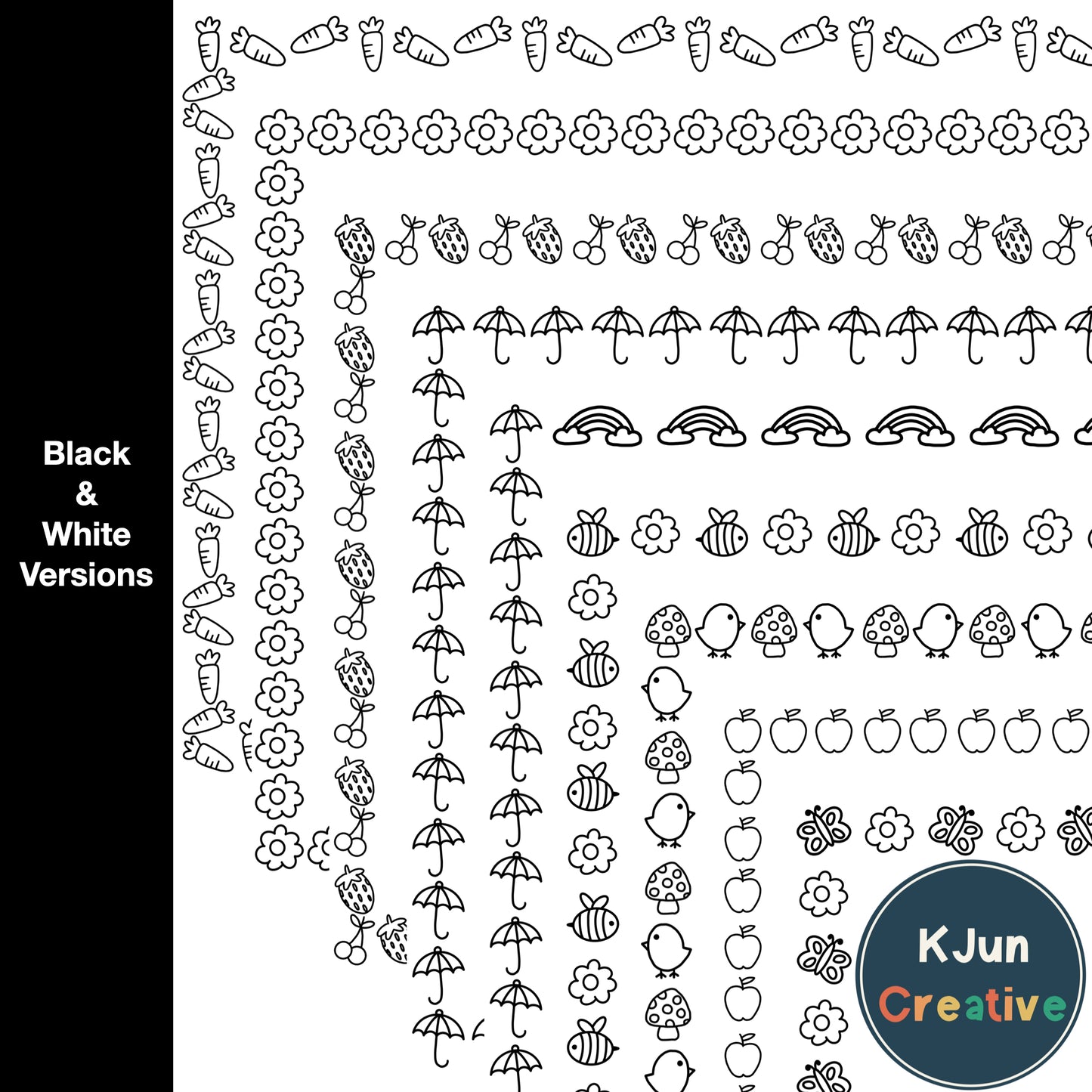 Widescreen Border Clipart Set 9 - Google Slides and PowerPoint