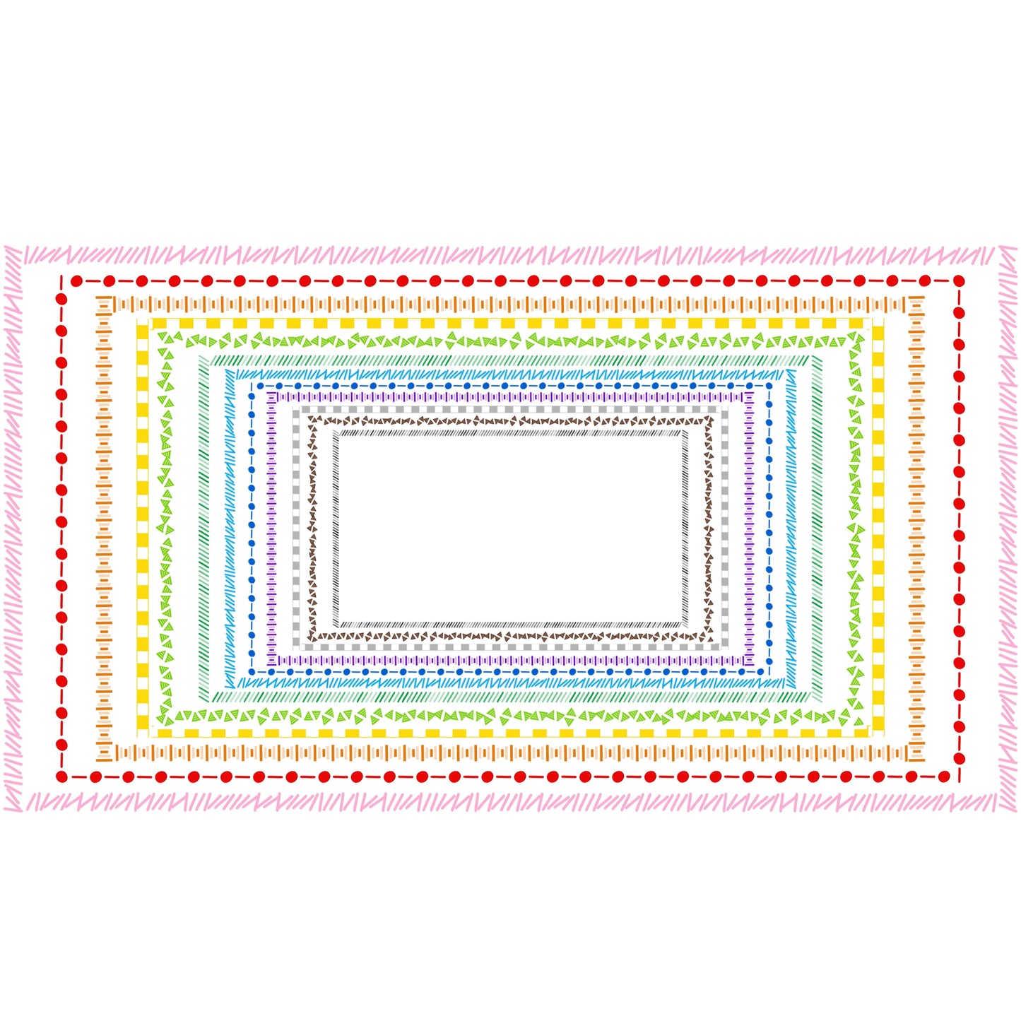 Widescreen Border Clipart Set 7 - Colorful - Google Slides and PowerPoint
