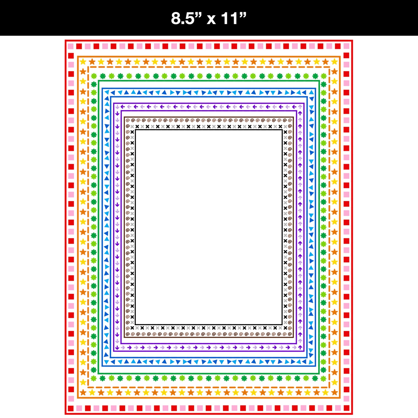 Border Clipart Set 65 - Colorful - Page Borders and Frames