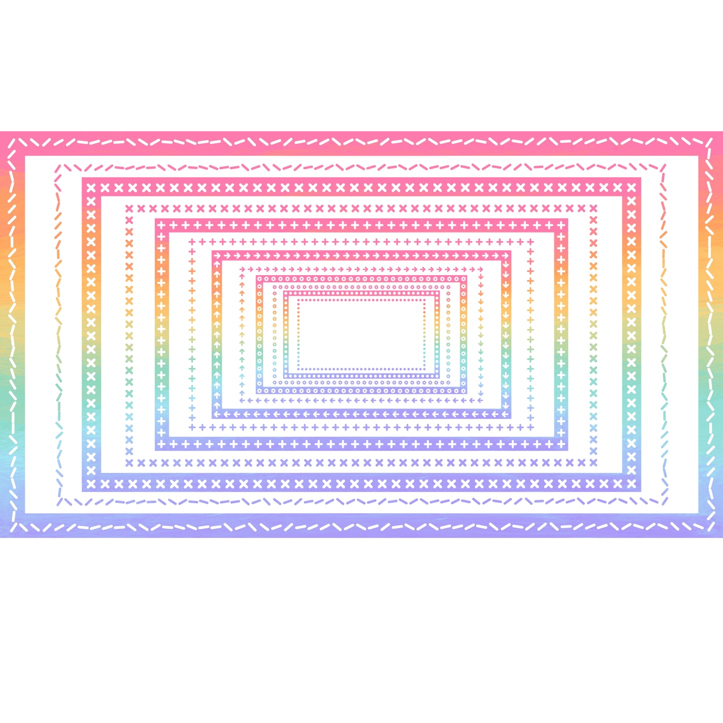 Widescreen Border Clipart Set 46 - Pastel Rainbow - Google Slides & PowerPoint