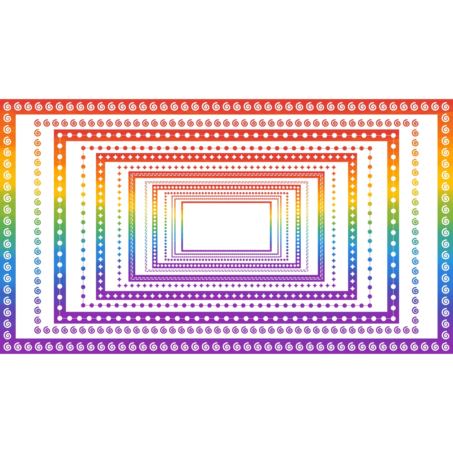 Widescreen Border Clipart Set 39 - Rainbow - Google Slides & PowerPoint