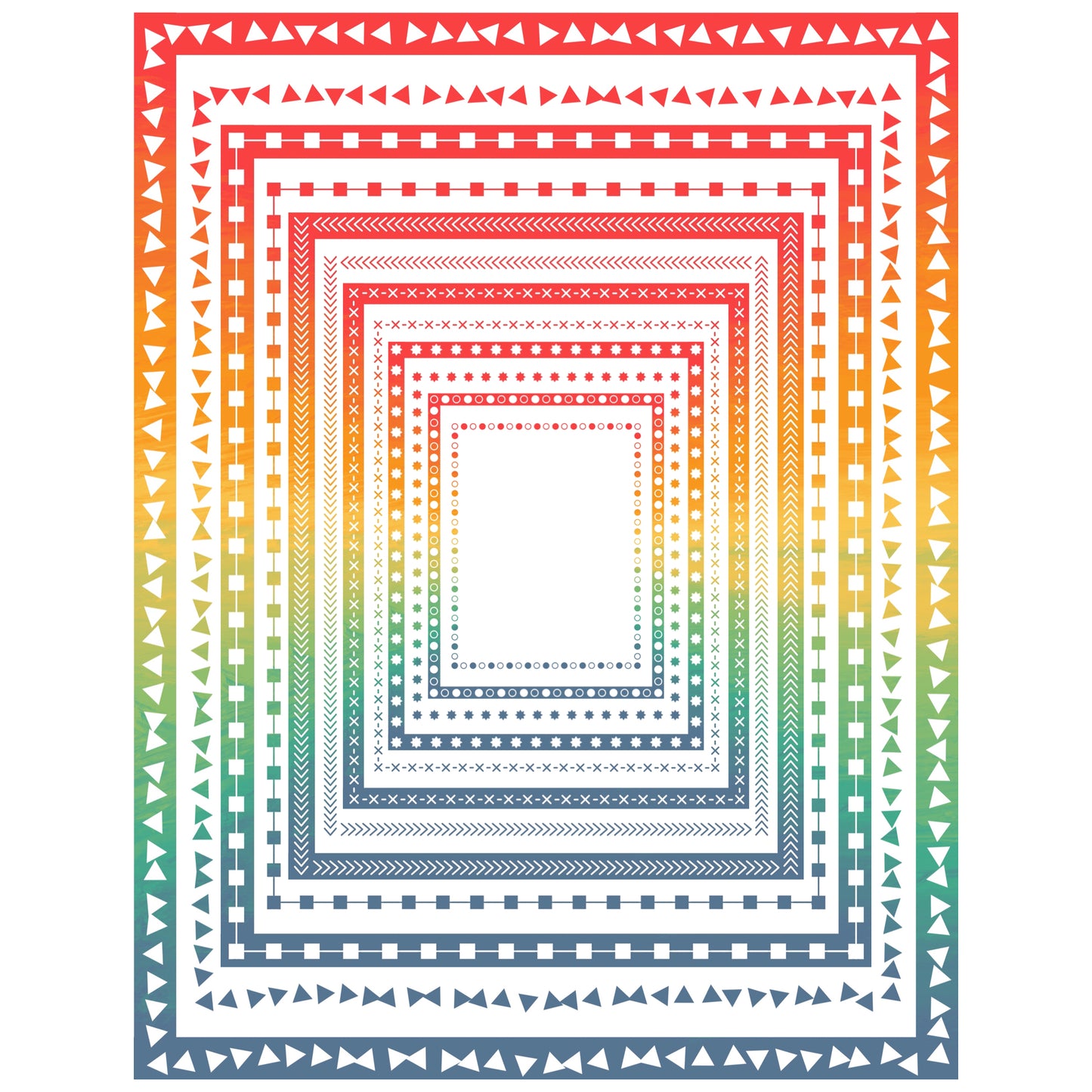 Border Clipart Set 44 - Vintage Rainbow - Page Borders and Frames