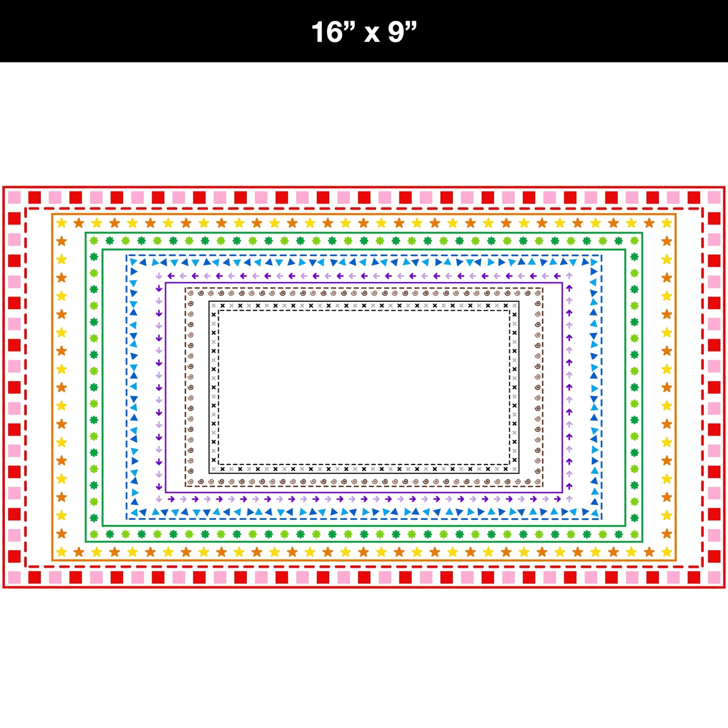 Widescreen Border Clipart Set 61 - Colorful - Google Slides and PowerPoint