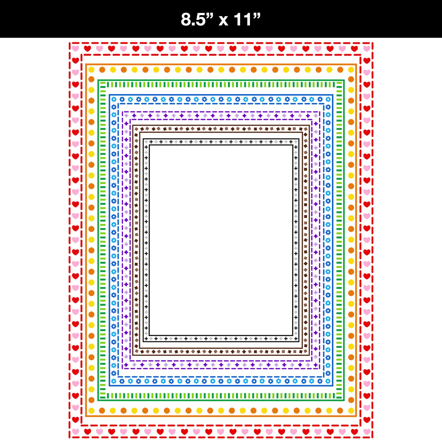 Border Clipart Set 64 - Colorful - Page Borders and Frames