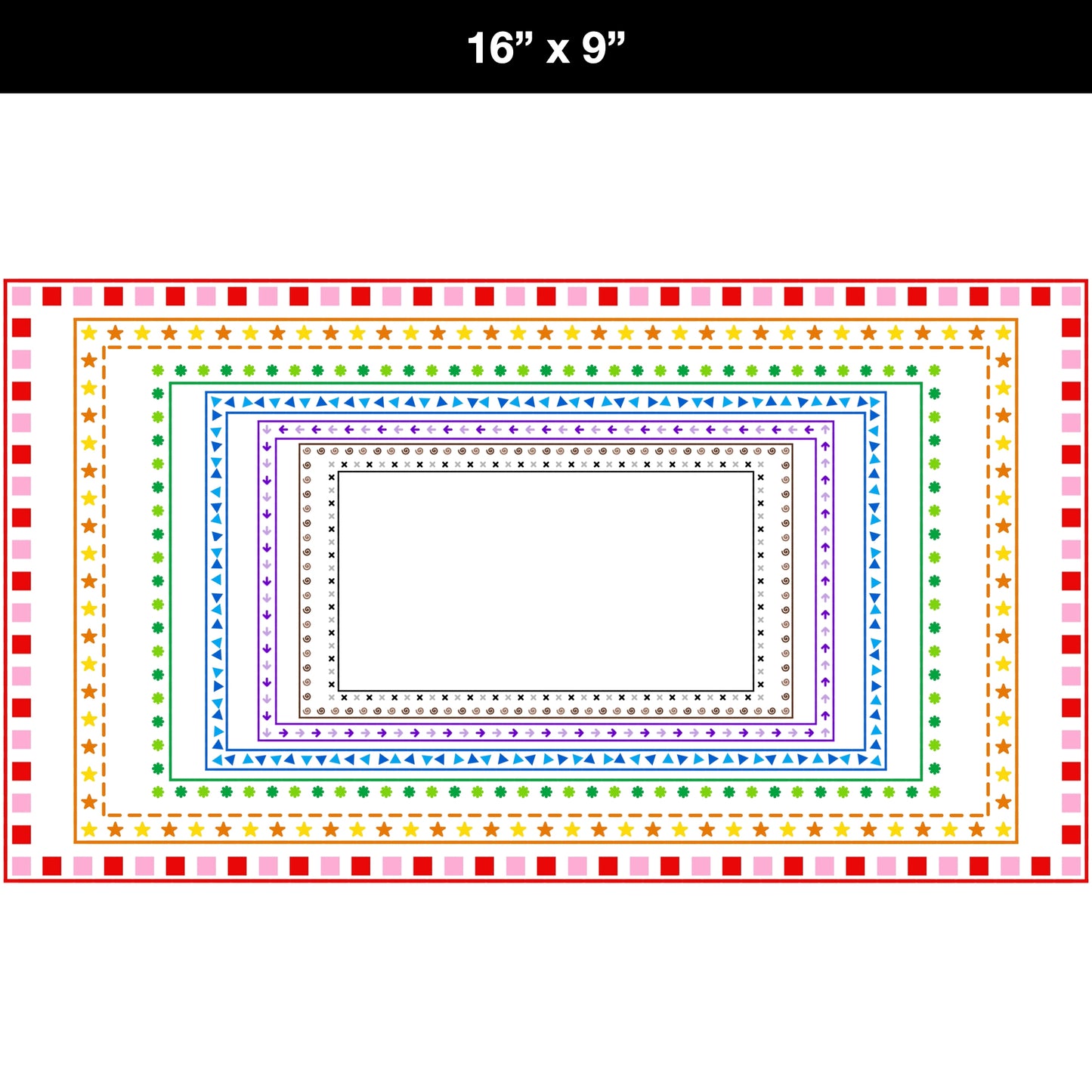 Widescreen Border Clipart Bundle 17 - Colorful - Google Slides and PowerPoint