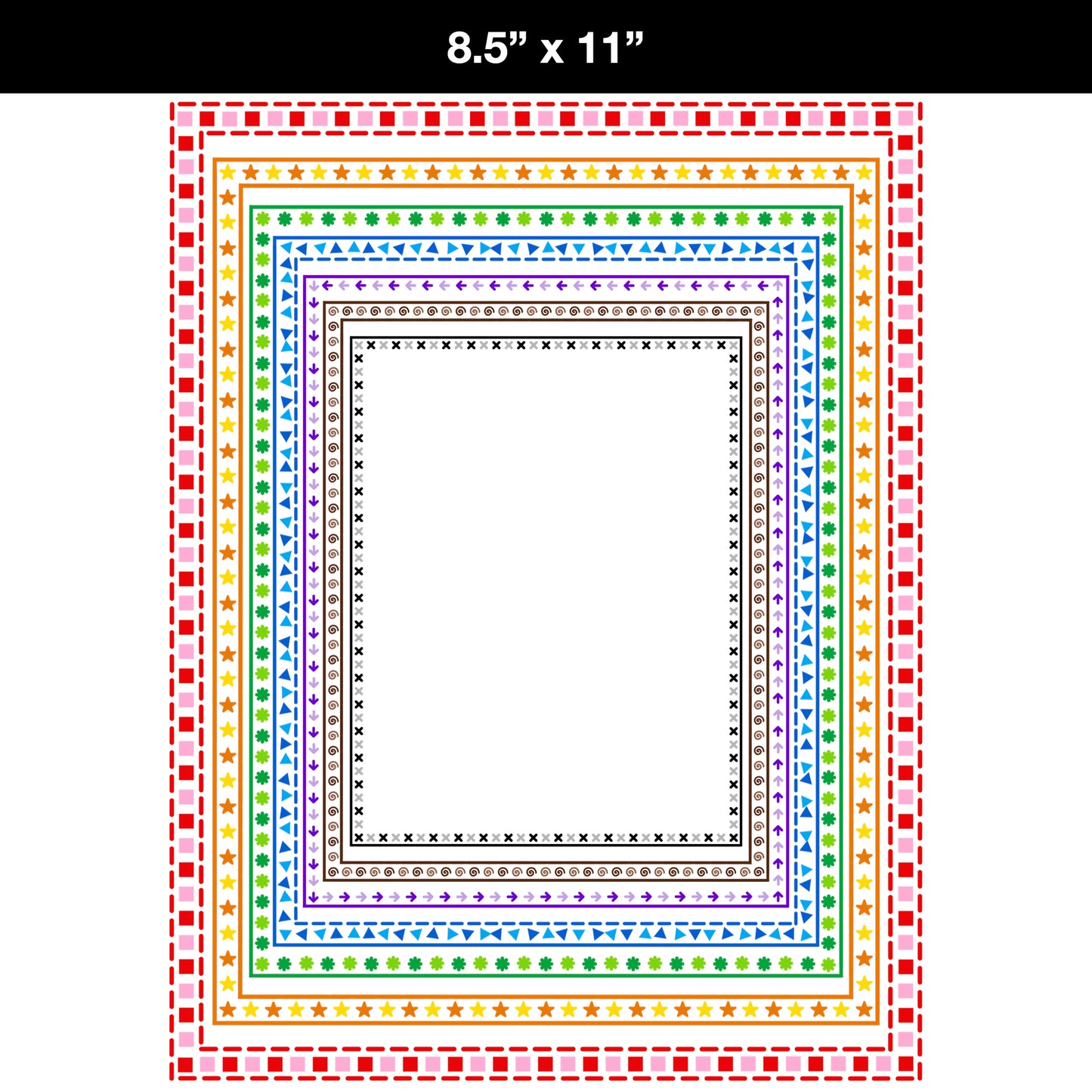 Border Clipart Set 63 - Colorful - Page Borders and Frames