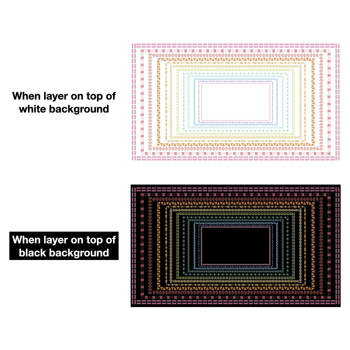 Widescreen Border Clipart Set 15 - Pastel - Google Slides and PowerPoint