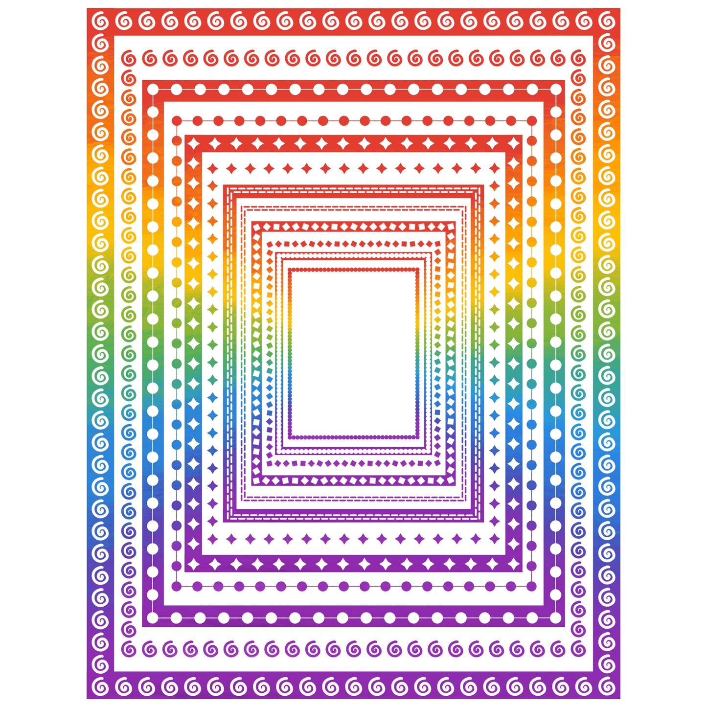 Border Clipart Set 39 - Rainbow - Page Borders and Frames