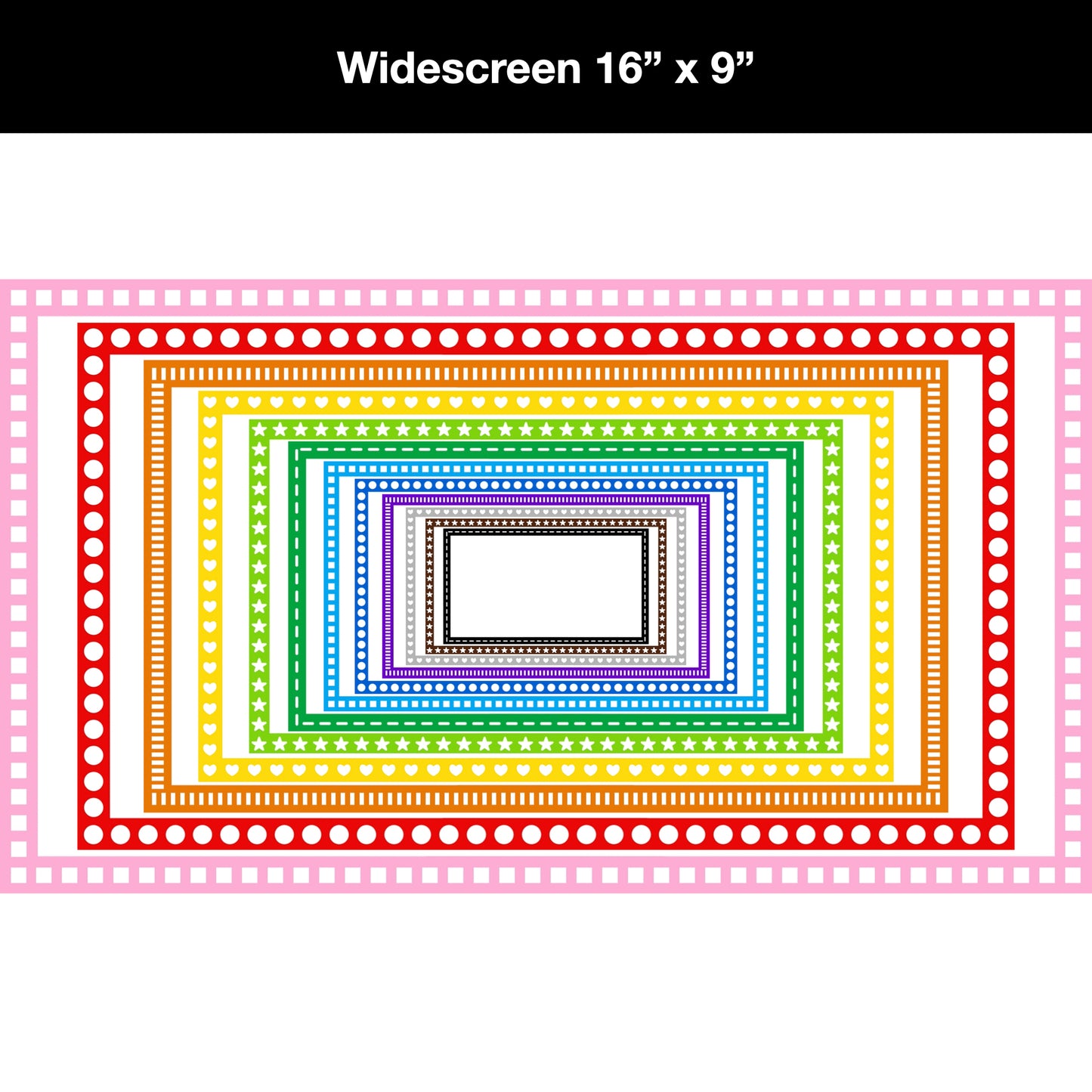 Widescreen Border Clipart Bundle 6 - Colorful - Google Slides and PowerPoint