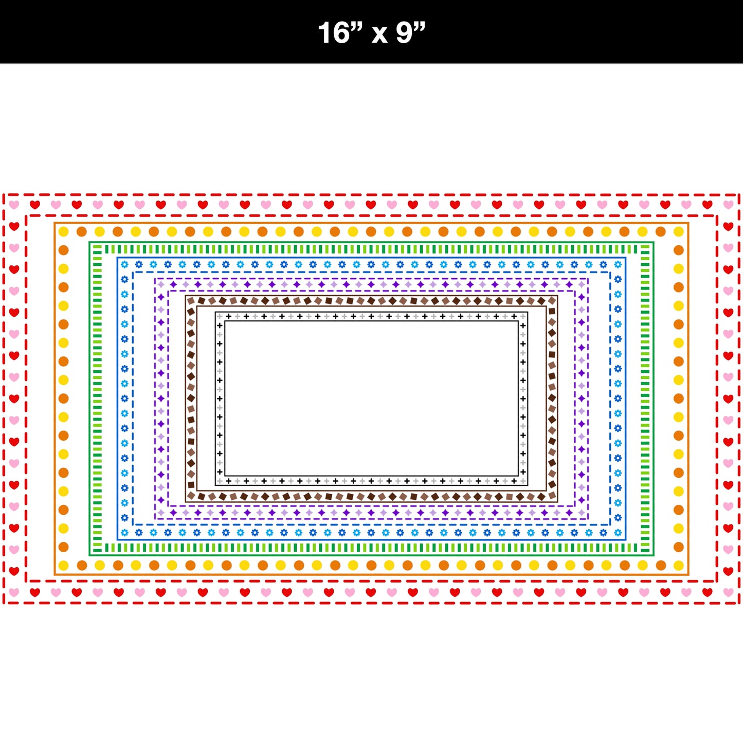 Widescreen Border Clipart Set 64 - Colorful - Google Slides and PowerPoint