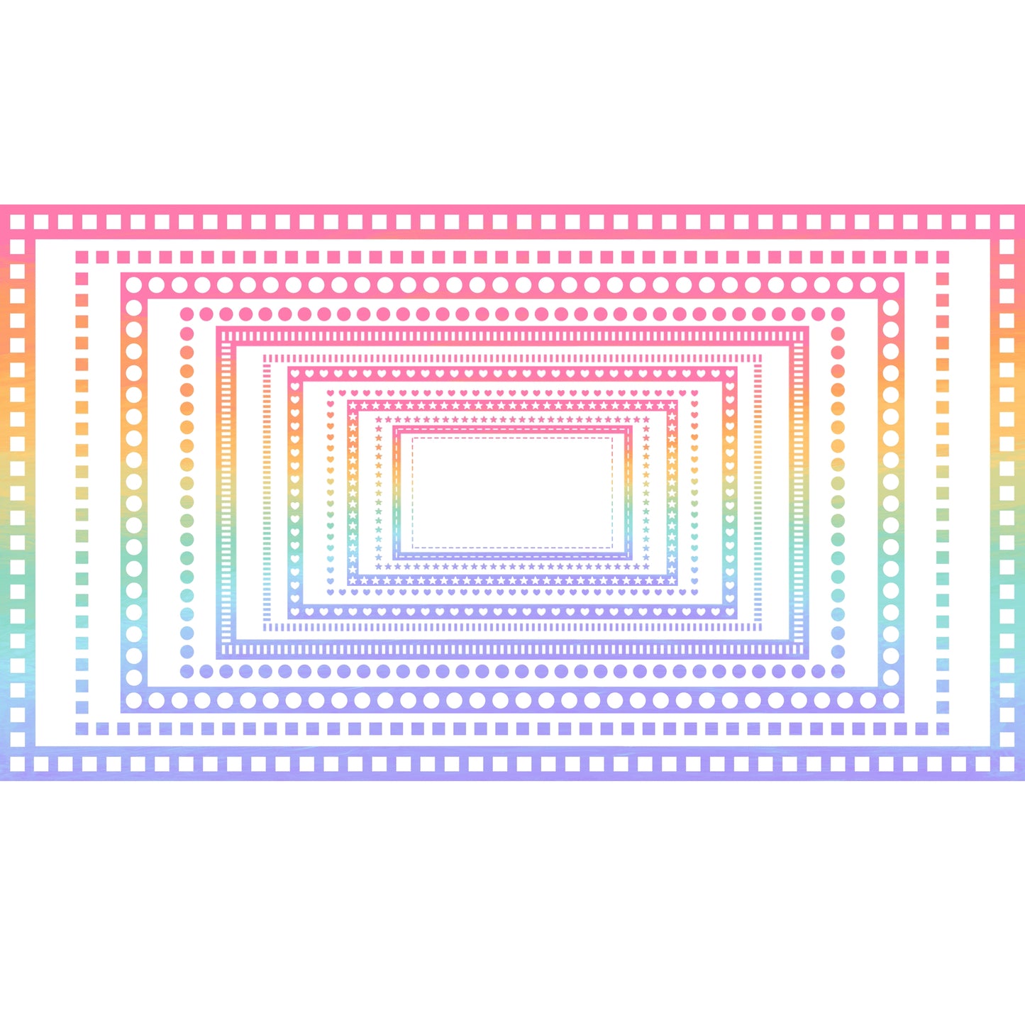 Widescreen Border Clipart Set 45 - Pastel Rainbow - Google Slides & PowerPoint
