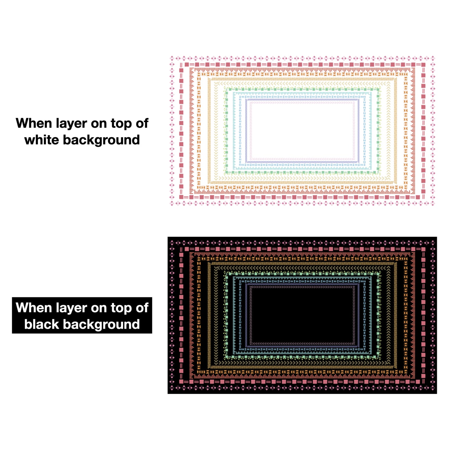 Widescreen Border Clipart Set 18 - Pastel - Google Slides and PowerPoint