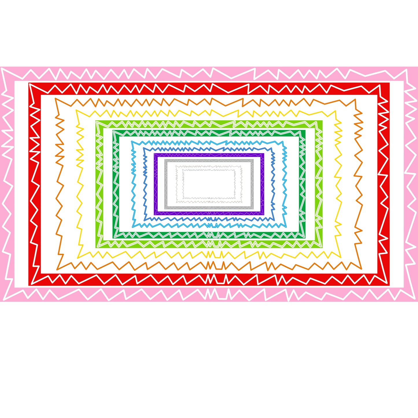 Widescreen Border Clipart Set 34 - Colorful Zigzag - Google Slides & PowerPoint