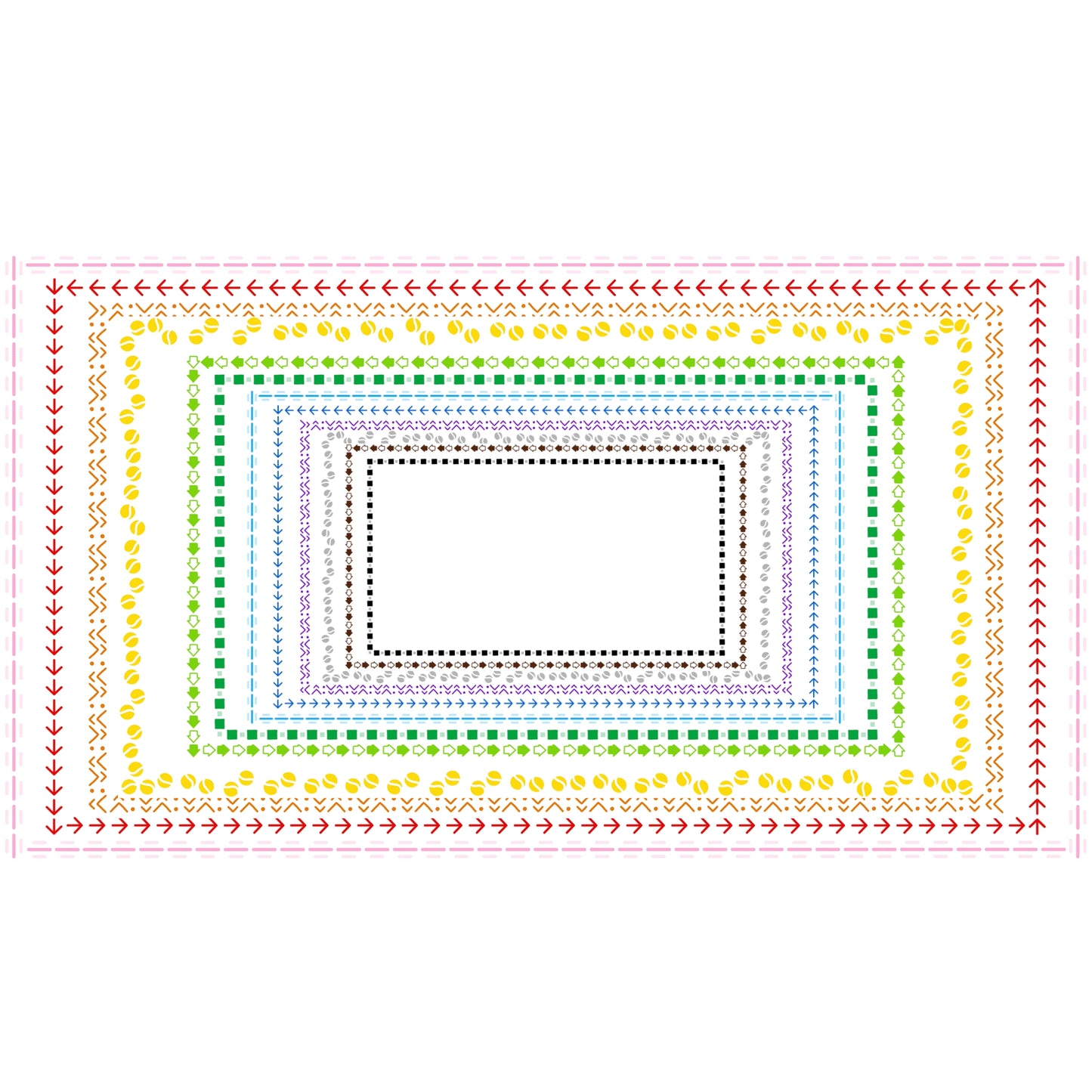 Widescreen Border Clipart Set 8 - Colorful - Google Slides and PowerPoint