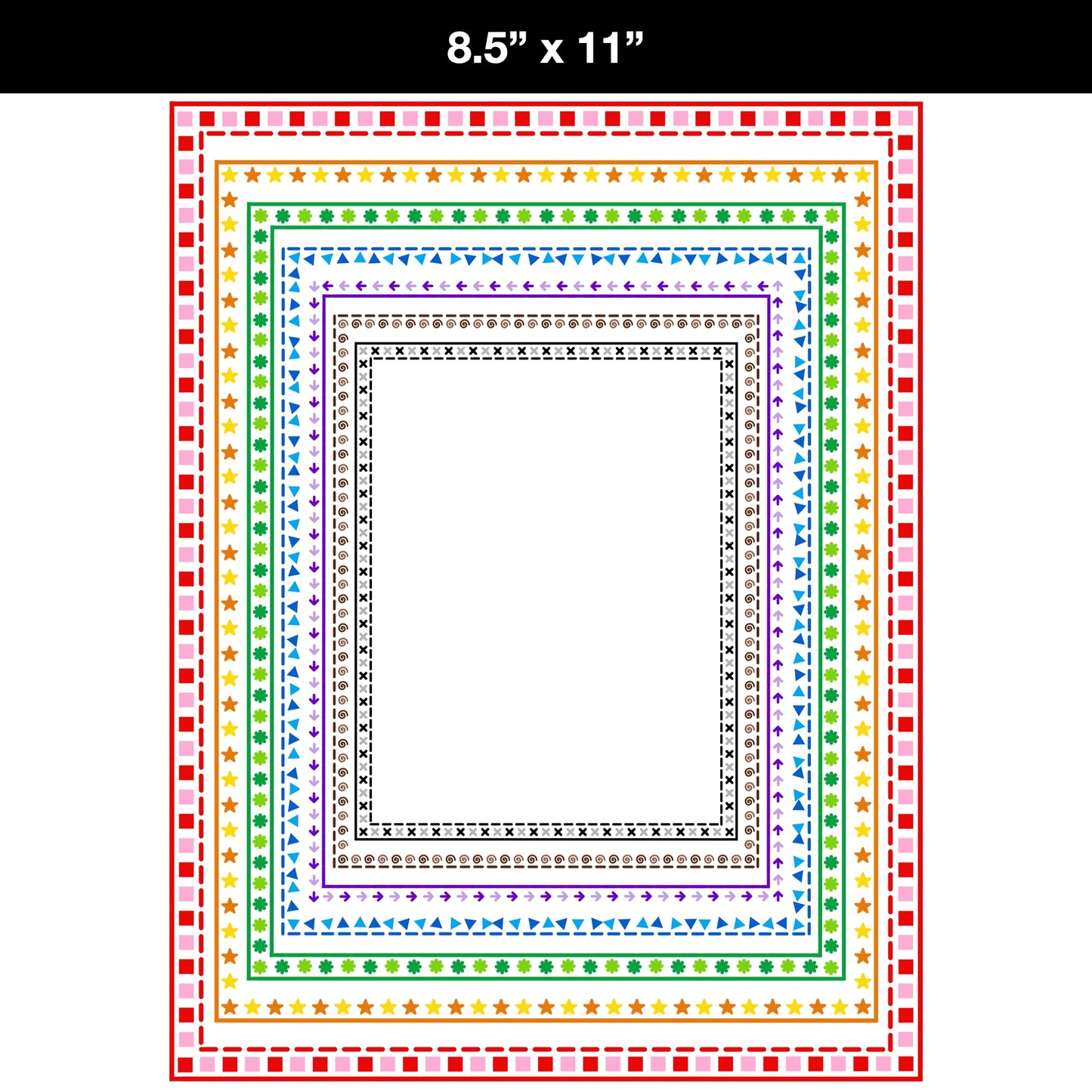 Border Clipart Set 61 - Colorful - Page Borders and Frames