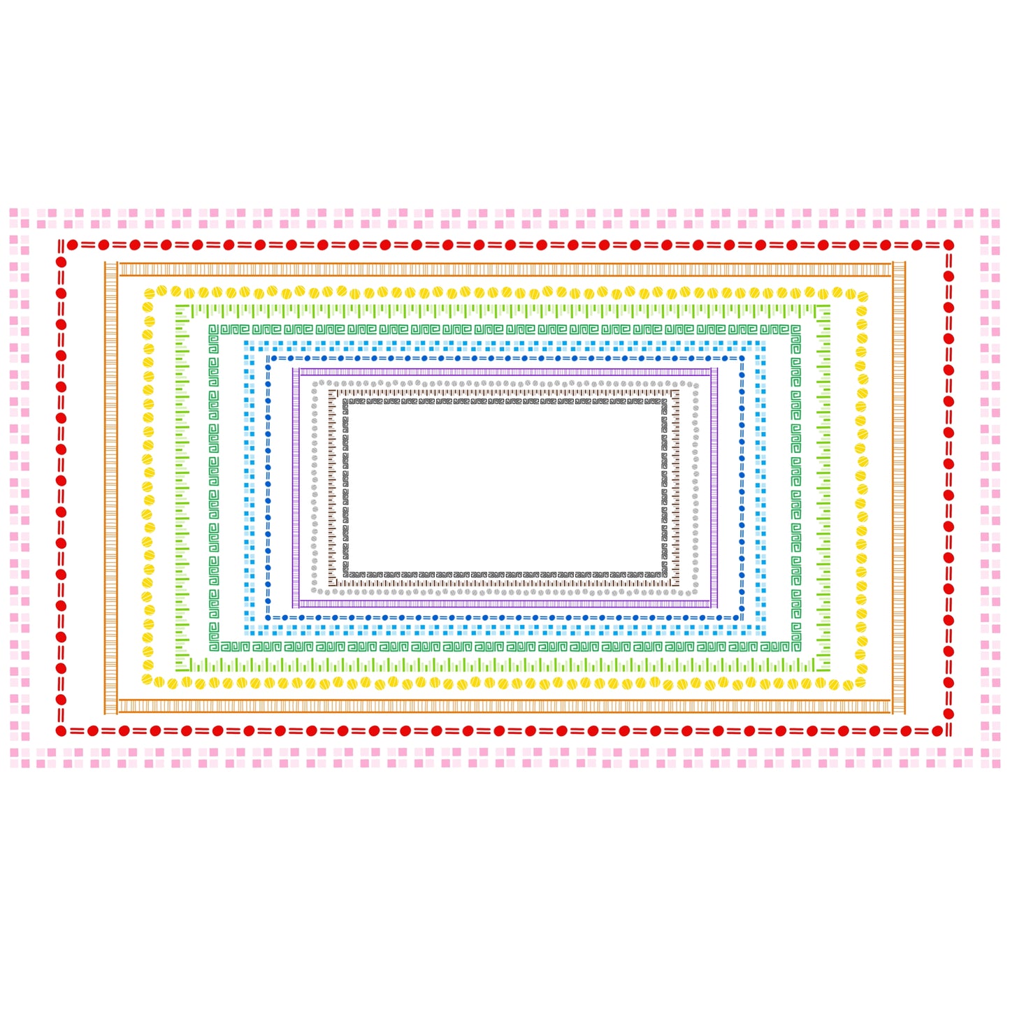 Widescreen Border Clipart Set 4 - Colorful - Google Slides and PowerPoint