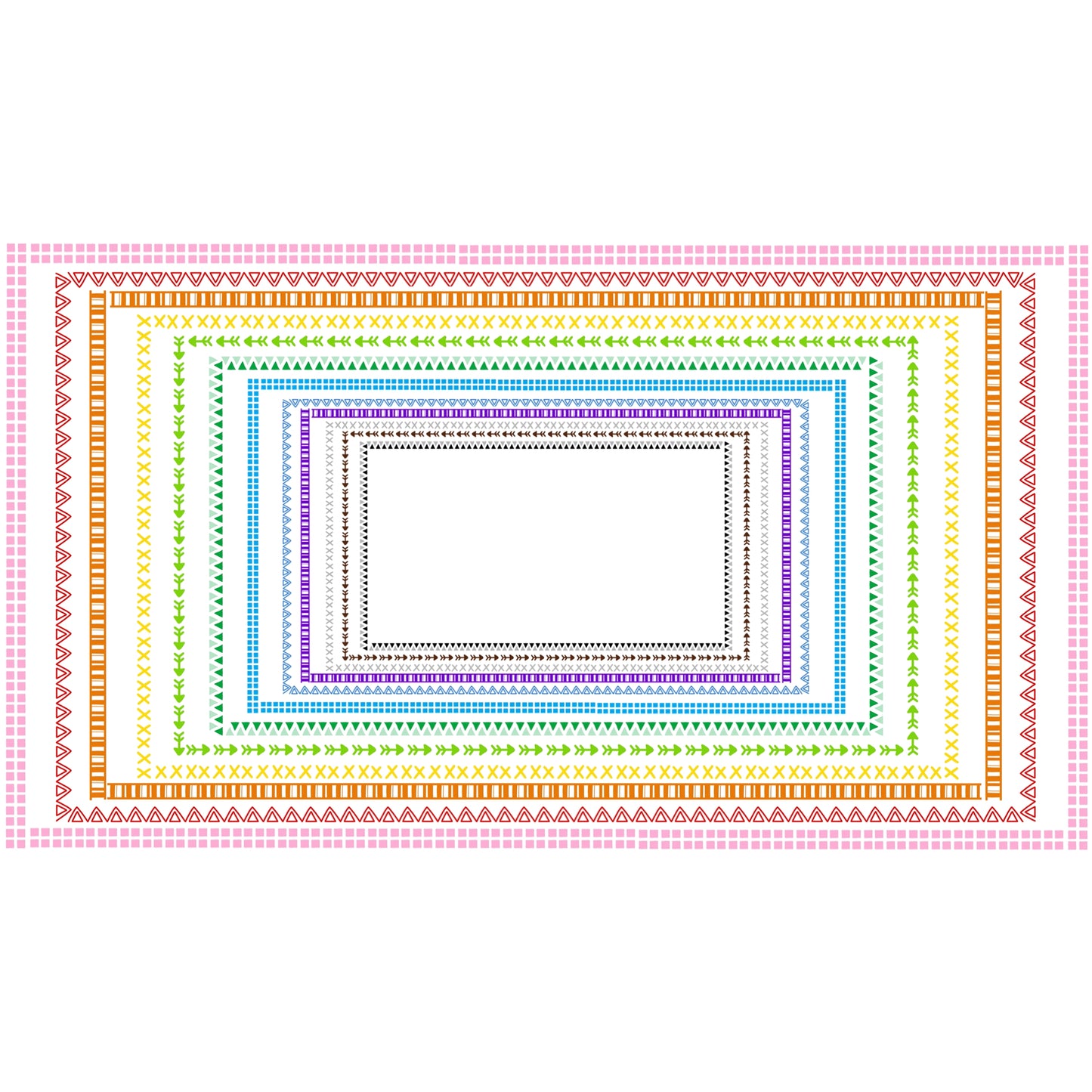 Widescreen Border Clipart Set 5 - Colorful - Google Slides and PowerPoint