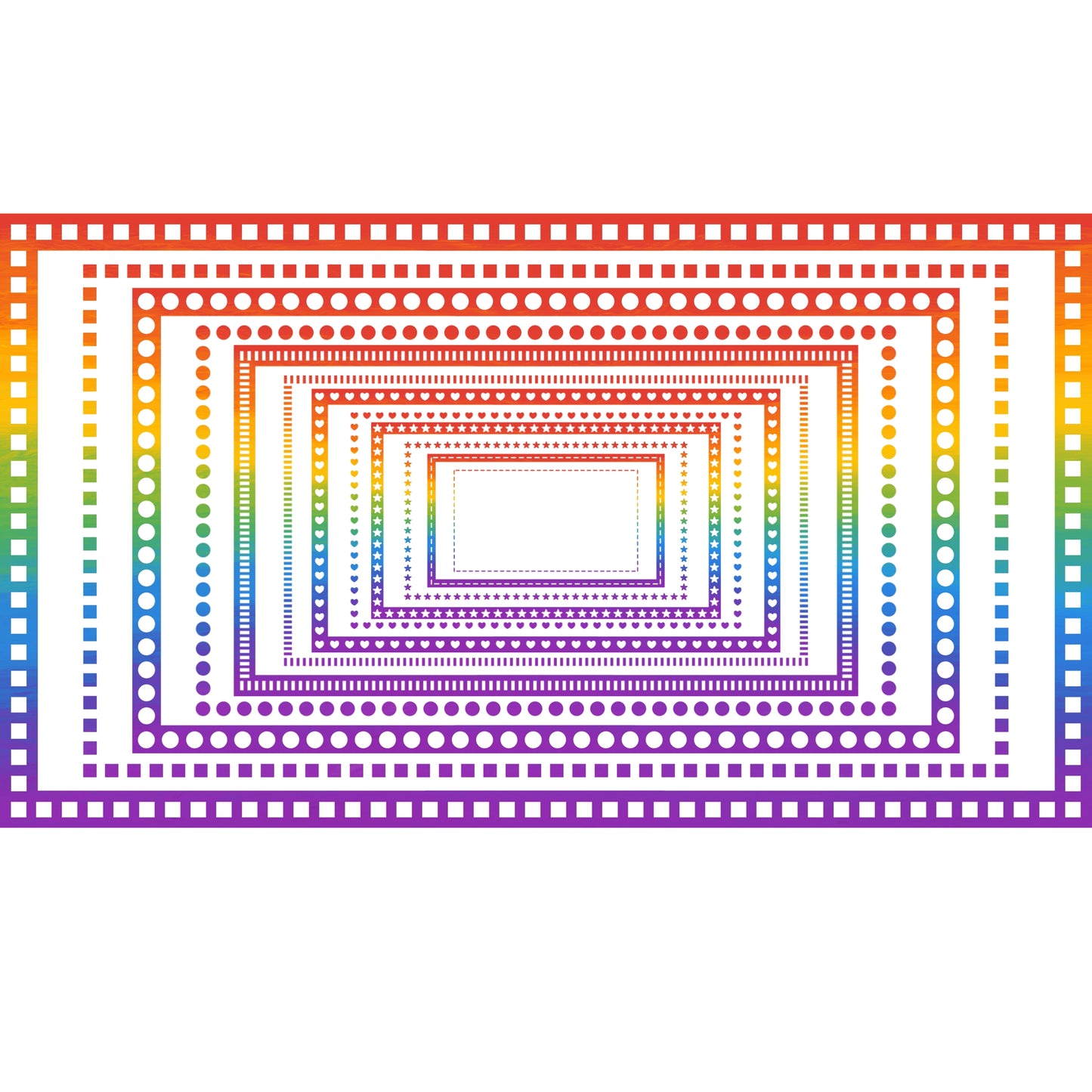 Widescreen Border Clipart Set 37 - Rainbow - Google Slides & PowerPoint