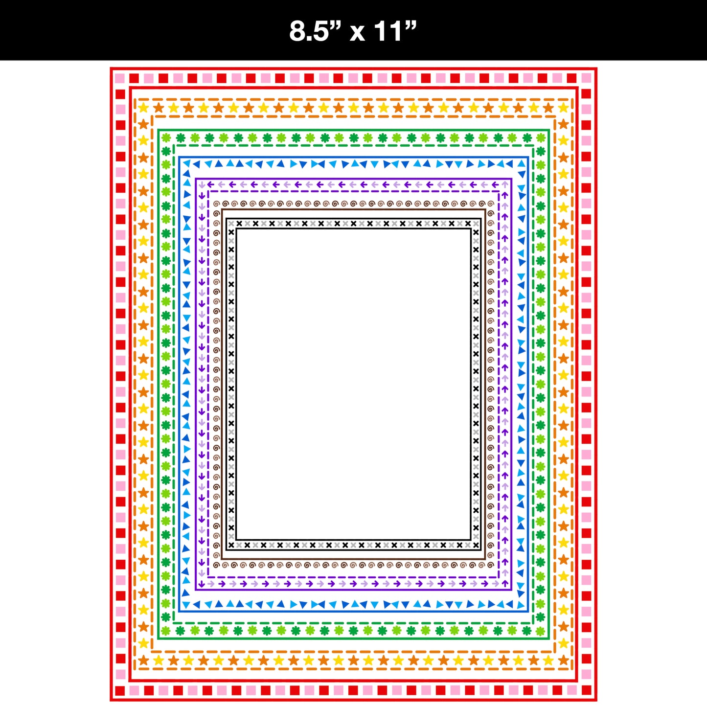 Border Clipart Set 67 - Colorful - Page Borders and Frames