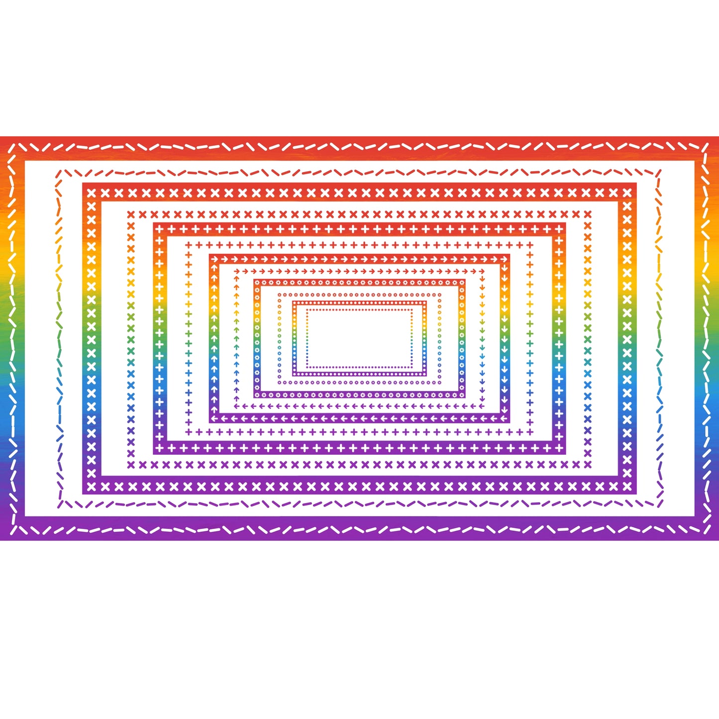 Widescreen Border Clipart Set 38 - Rainbow - Google Slides & PowerPoint