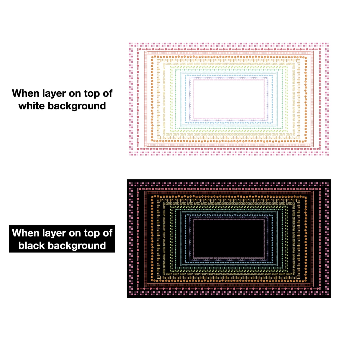 Widescreen Border Clipart Set 16 - Pastel - Google Slides and PowerPoint