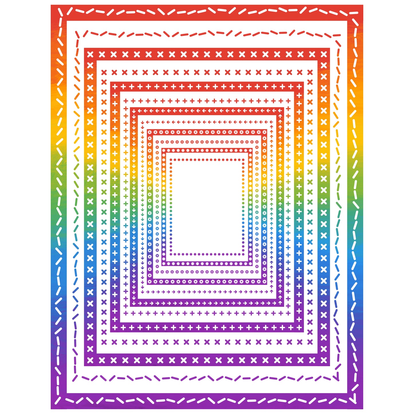 Border Clipart Set 38 - Rainbow - Page Borders and Frames