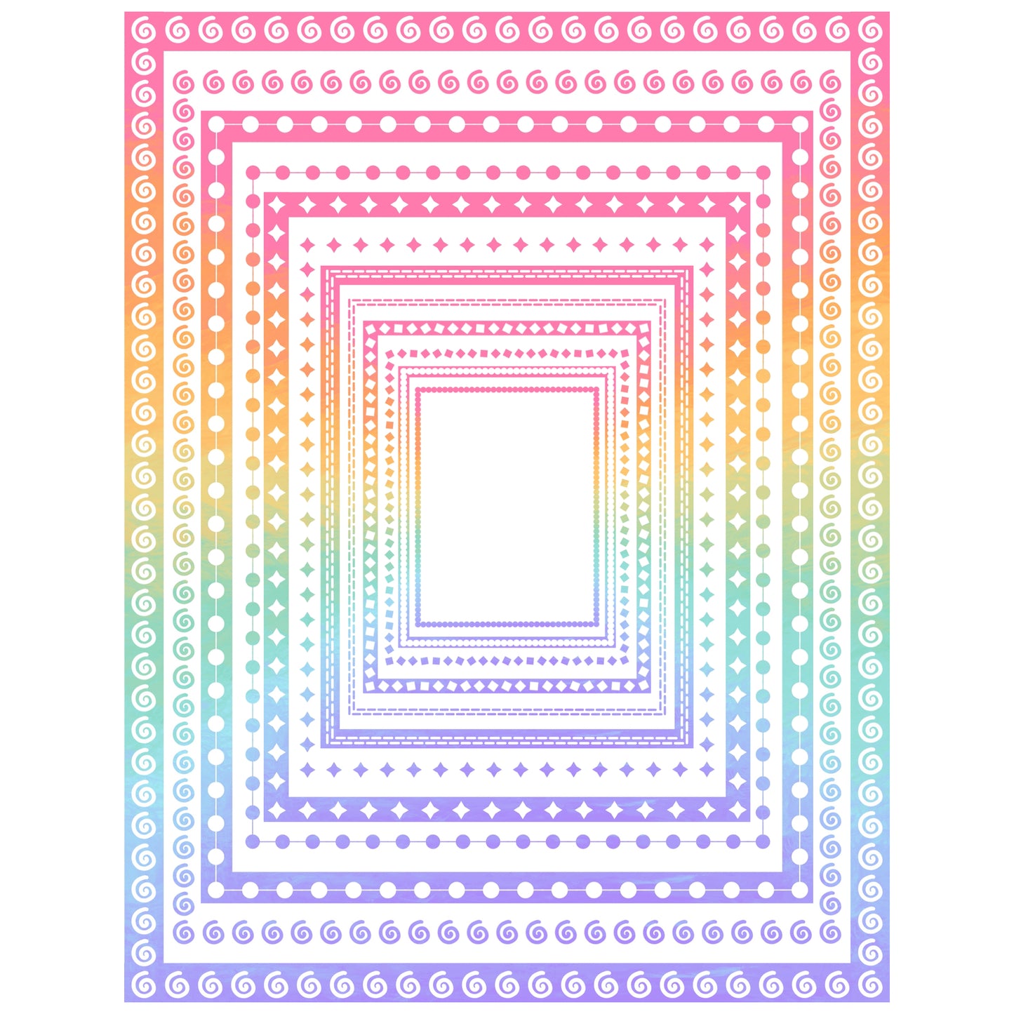 Border Clipart Set 47 - Pastel Rainbow - Page Borders and Frames