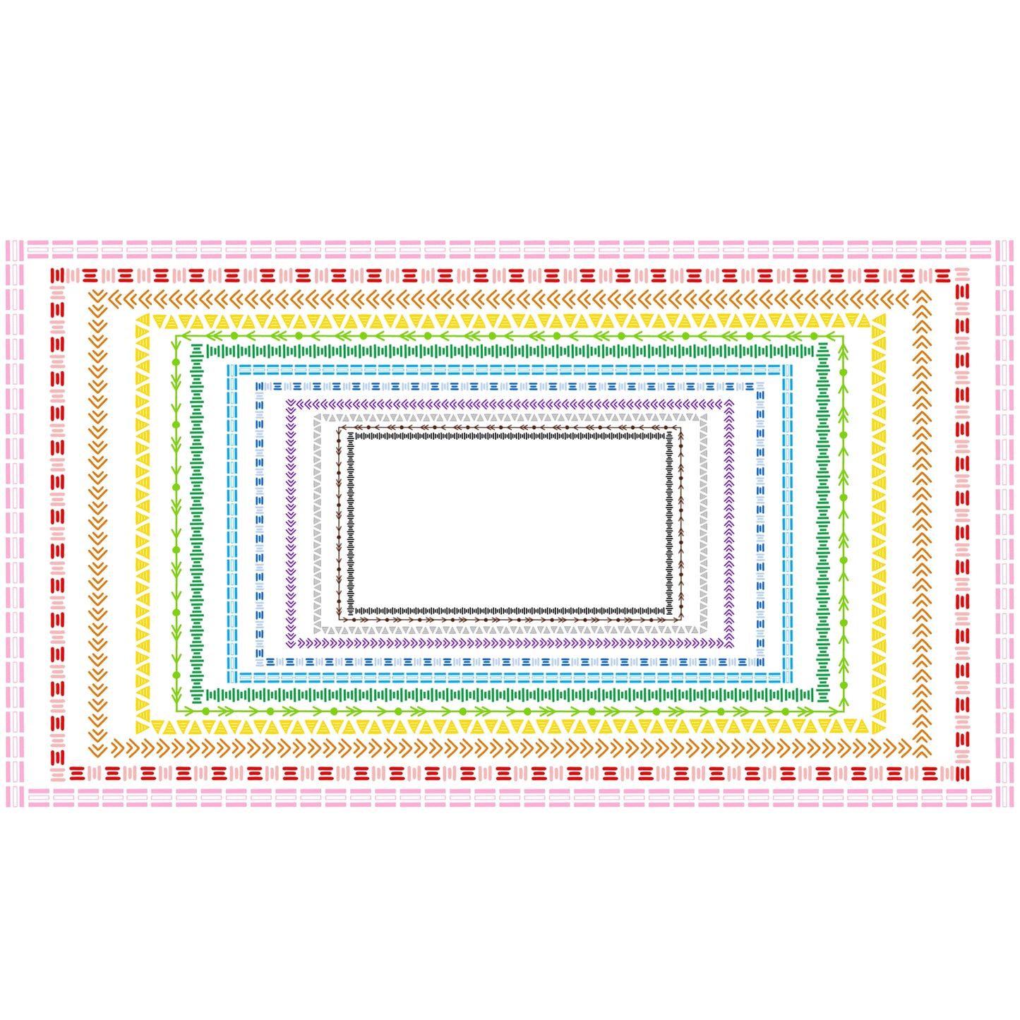 Widescreen Border Clipart Set 3 - Colorful - Google Slides and PowerPoint