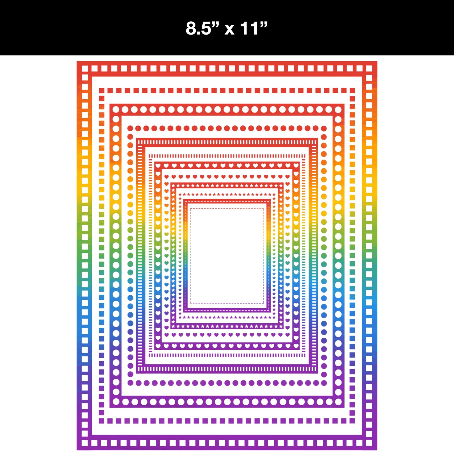Border Clipart Bundle 10 - Rainbow - Page Borders and Frames