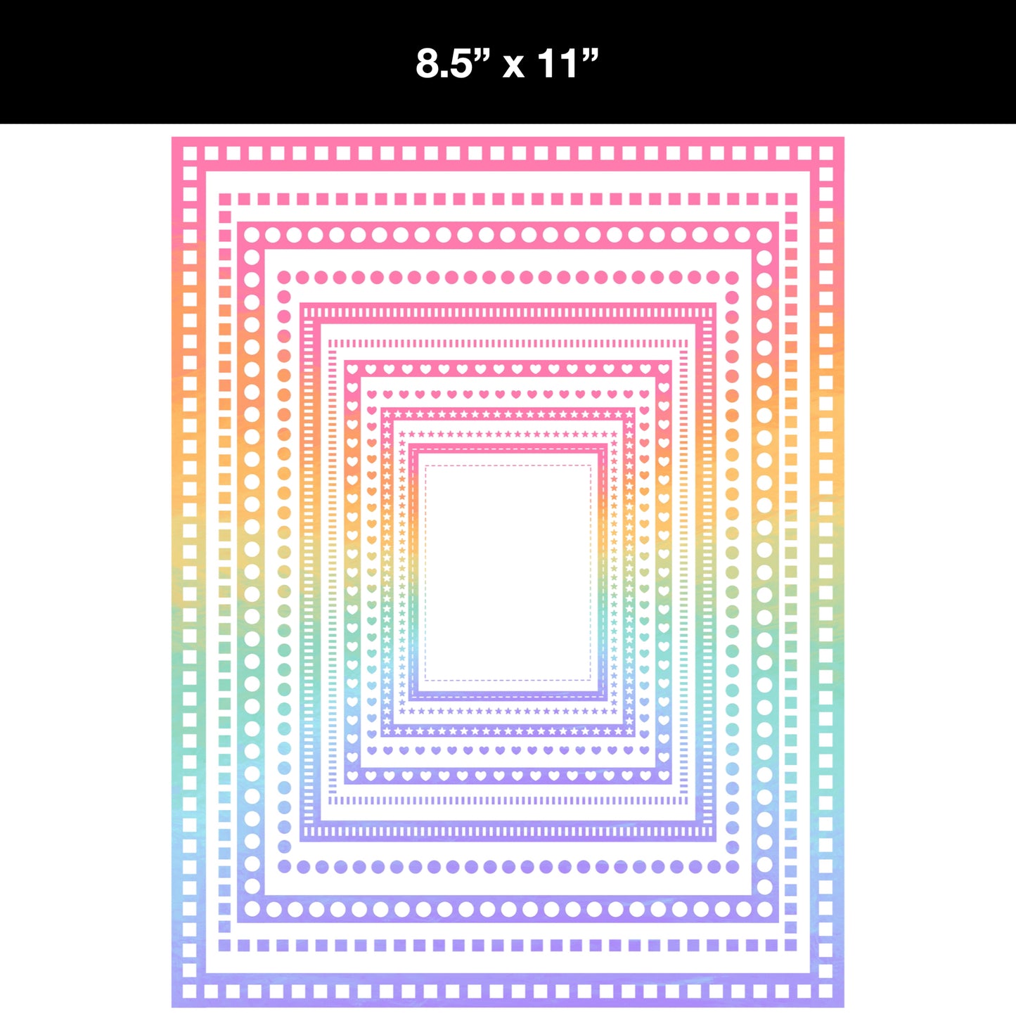 Border Clipart Bundle 12 - Pastel Rainbow - Page Borders and Frames