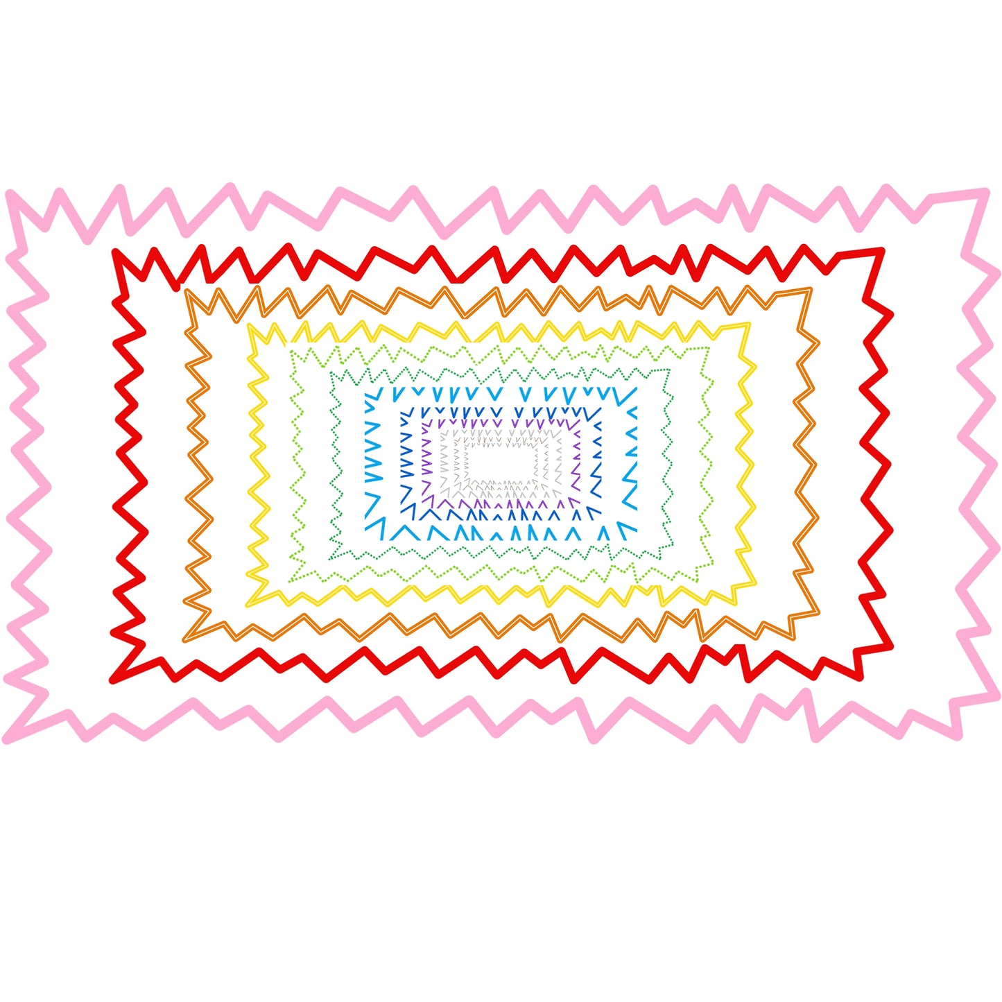 Widescreen Border Clipart Set 36 - Colorful Zigzag - Google Slides & PowerPoint