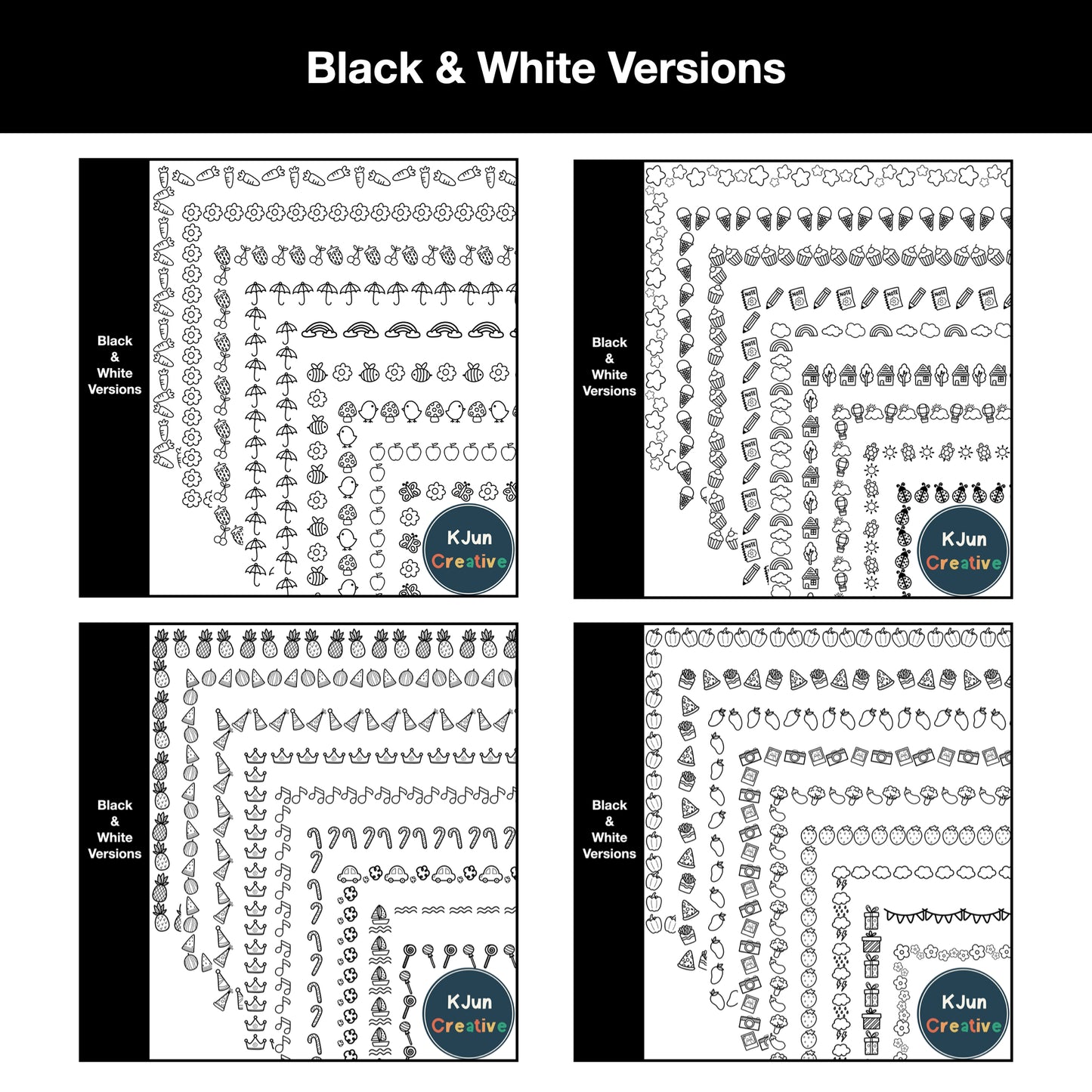 Widescreen Border Clipart Bundle 3 - Google Slides and PowerPoint