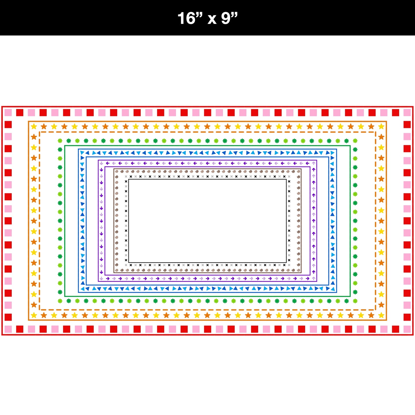 Widescreen Border Clipart Set 65 - Colorful - Google Slides and PowerPoint