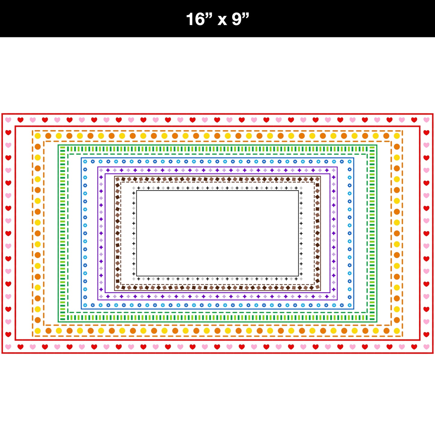 Widescreen Border Clipart Set 62 - Colorful - Google Slides and PowerPoint