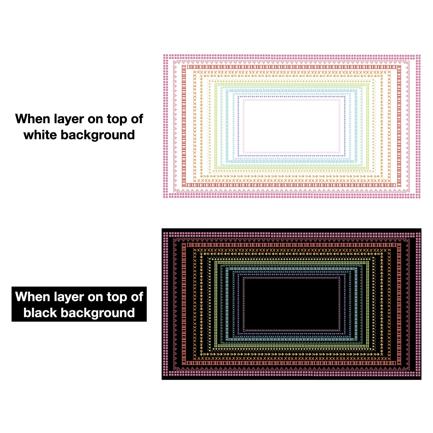 Widescreen Border Clipart Set 17 - Pastel - Google Slides and PowerPoint