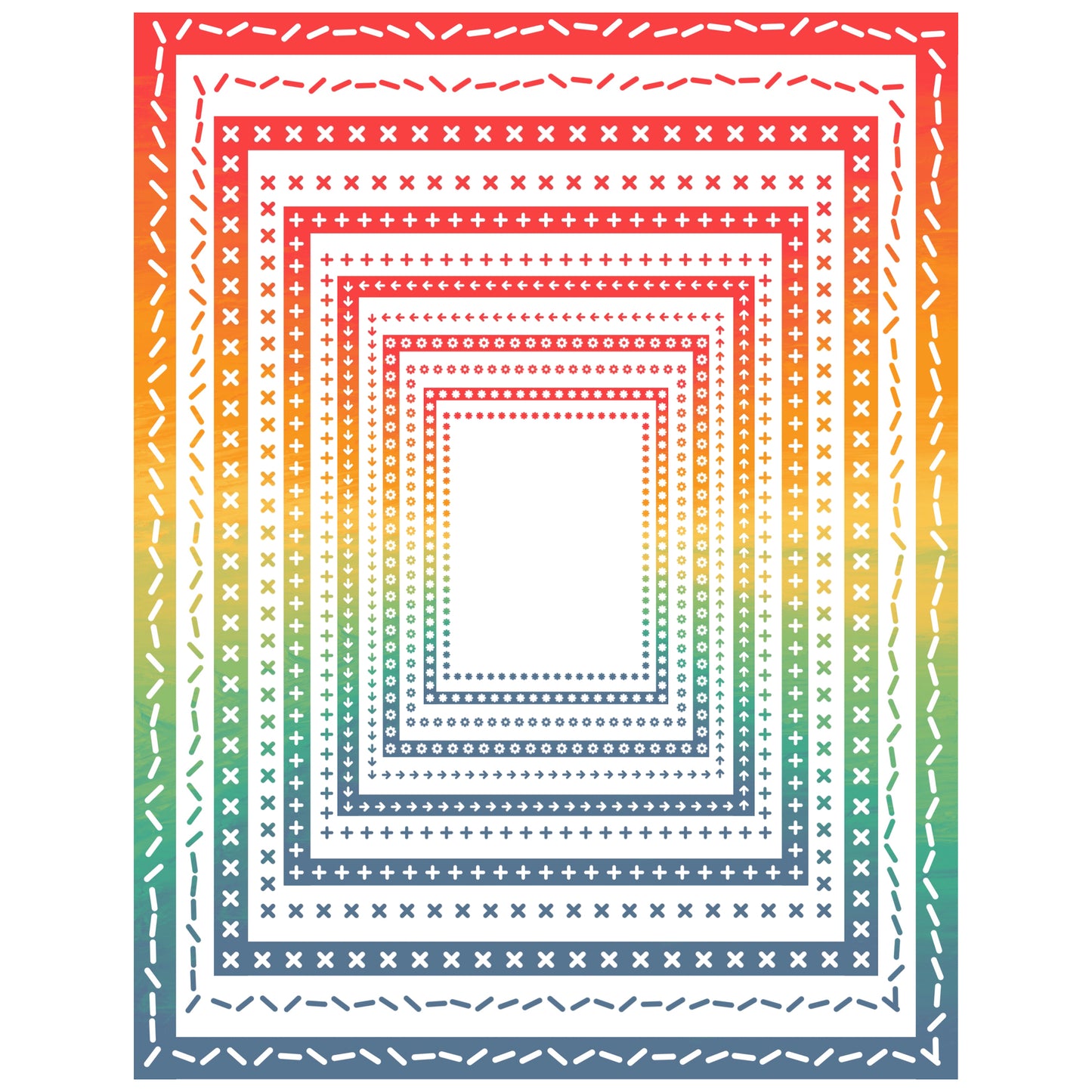 Border Clipart Set 42 - Vintage Rainbow - Page Borders and Frames