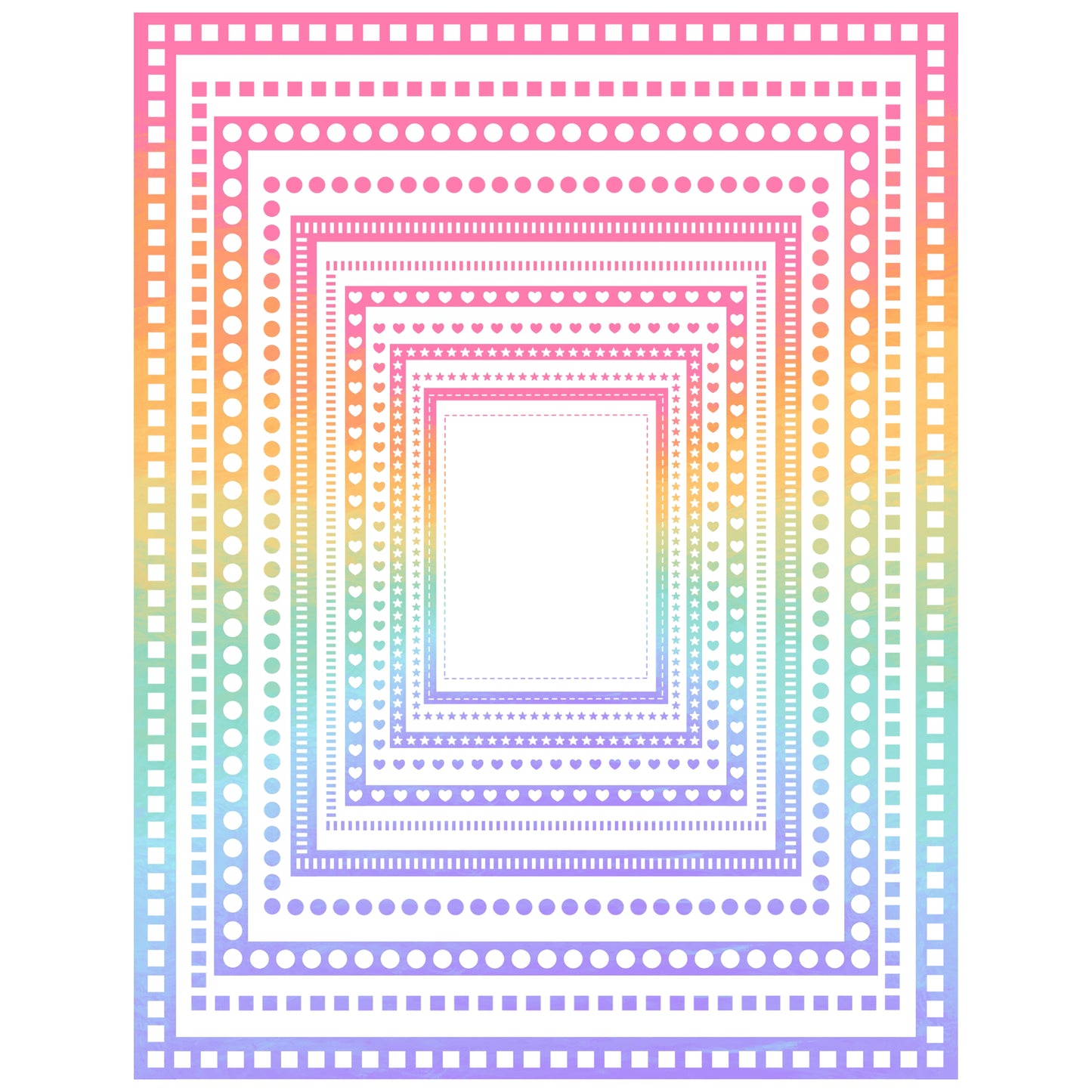 Border Clipart Set 45 - Pastel Rainbow - Page Borders and Frames