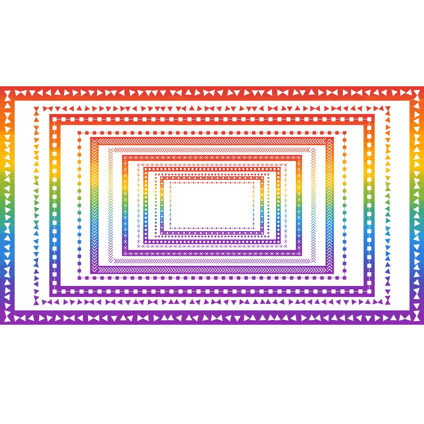 Widescreen Border Clipart Set 40 - Rainbow - Google Slides & PowerPoint