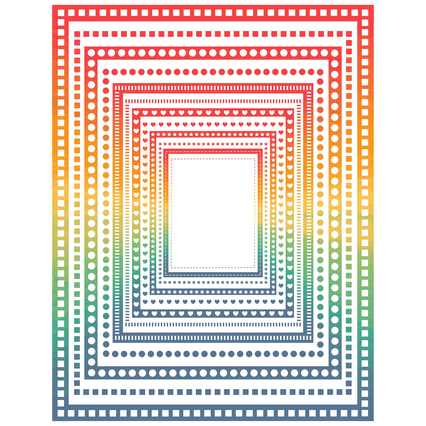 Border Clipart Set 41 - Vintage Rainbow - Page Borders and Frames