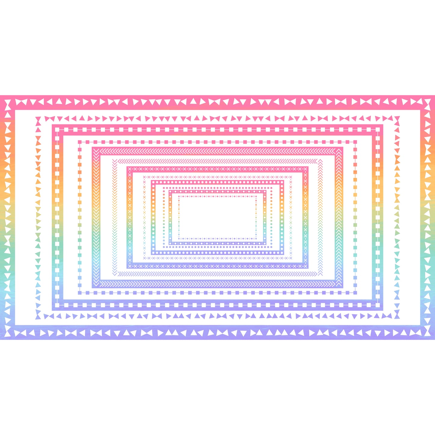 Widescreen Border Clipart Set 48 - Pastel Rainbow - Google Slides & PowerPoint
