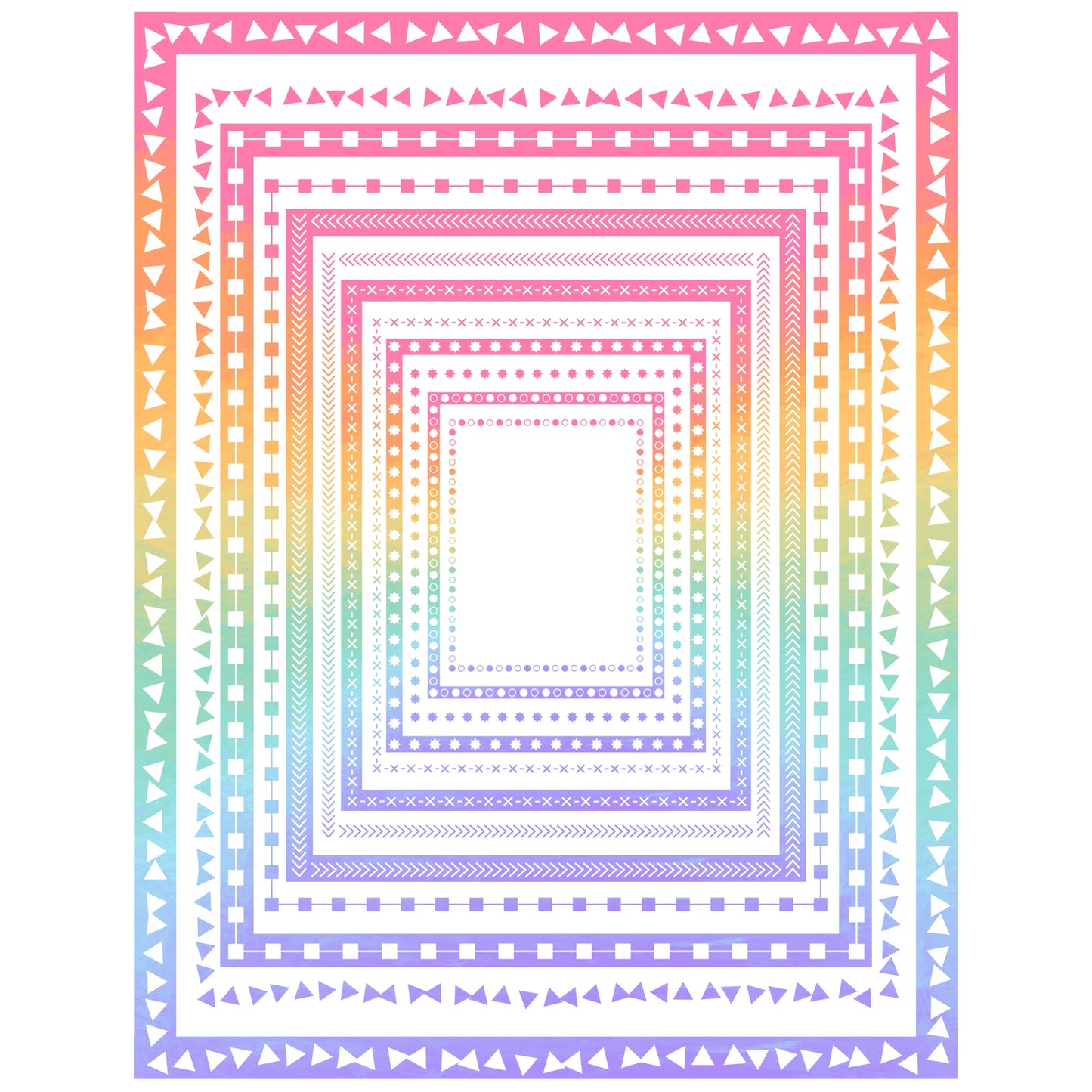 Border Clipart Set 48 - Pastel Rainbow - Page Borders and Frames