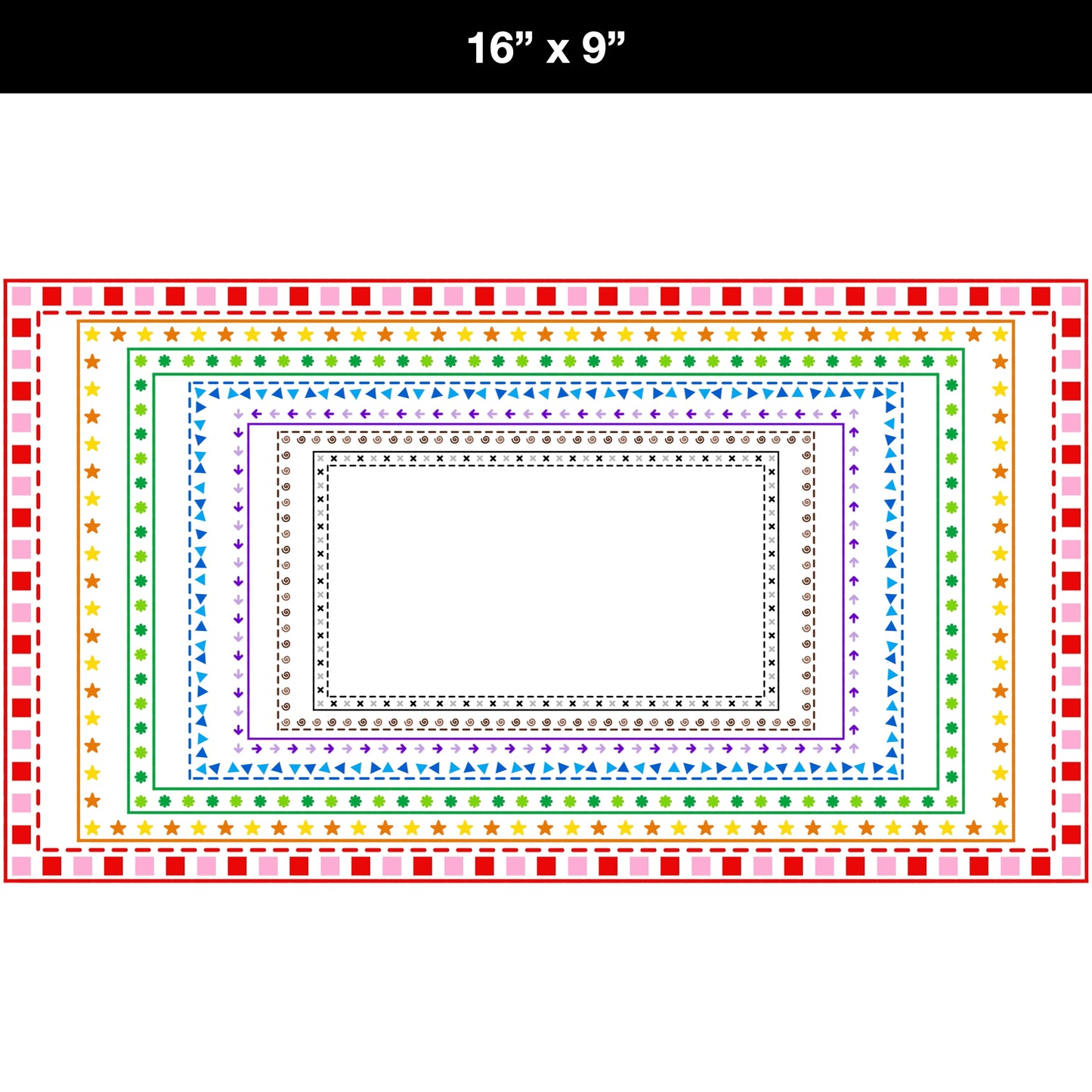 Widescreen Border Clipart Bundle 16 - Colorful - Google Slides and PowerPoint