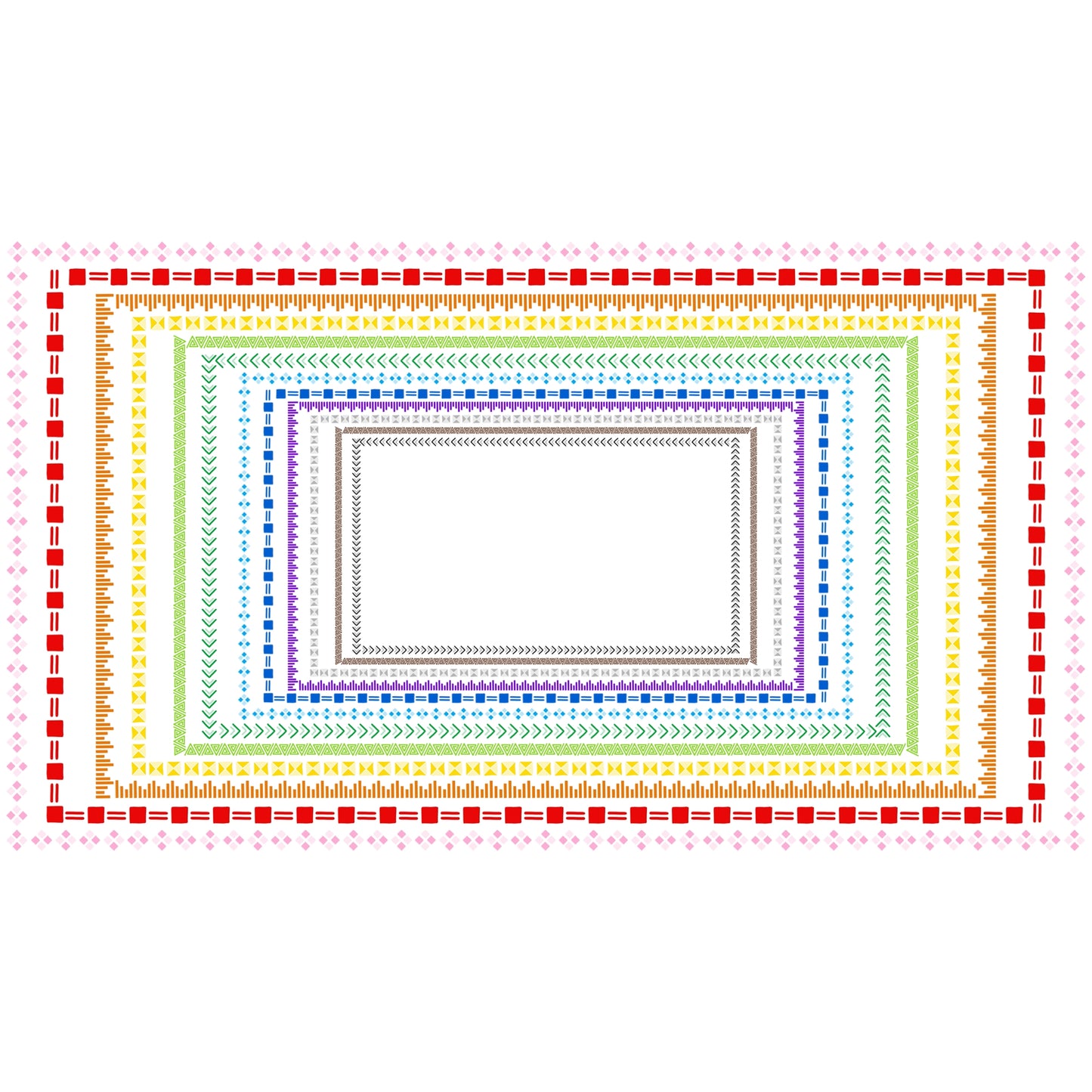 Widescreen Border Clipart Set 6 - Colorful - Google Slides and PowerPoint