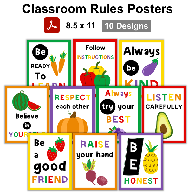Classroom Rules Posters - Healthy Eating