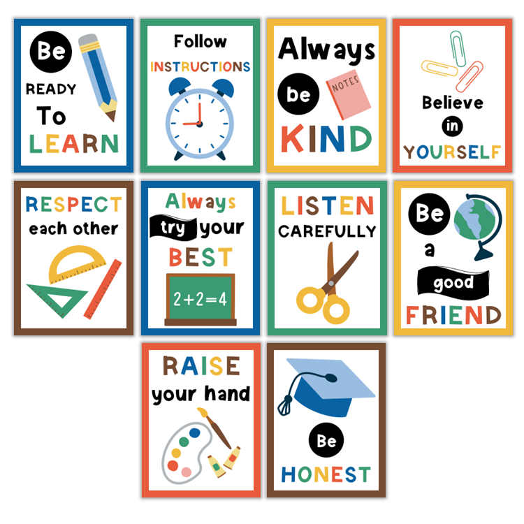 Classroom Rules Posters - School Supplies