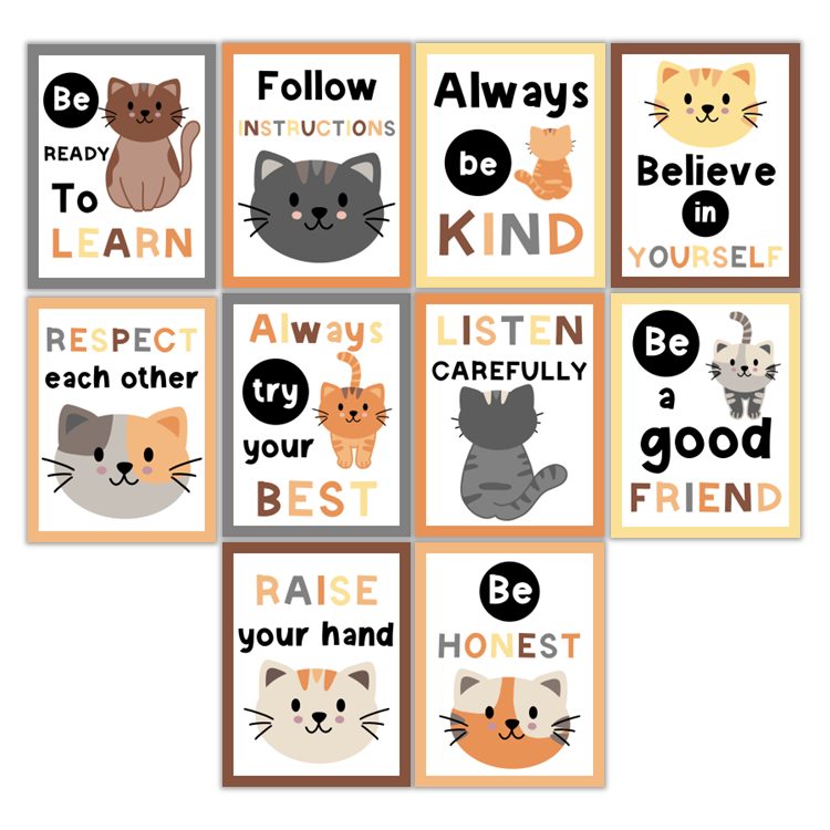 Classroom Rules Posters - Little Cat