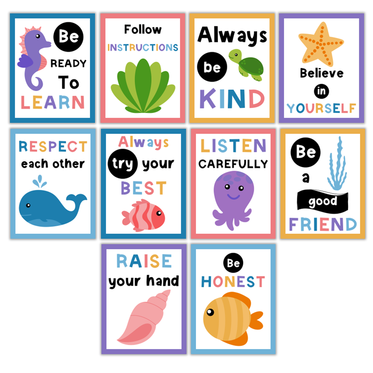 Classroom Rules Posters - Under the Sea