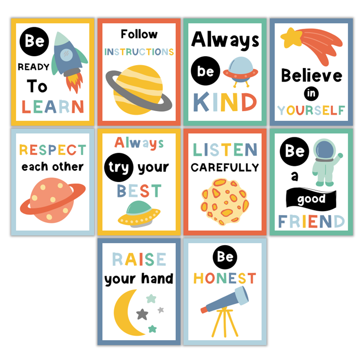 Classroom Rules Posters - Space